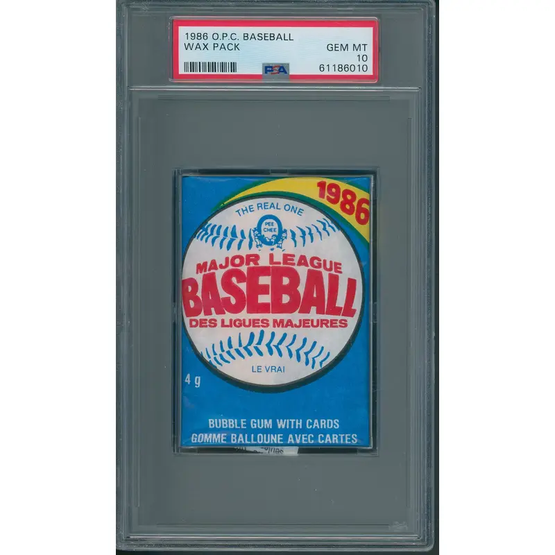 1986 OPC O-Pee-Chee Baseball Unopened Wax Pack PSA 10