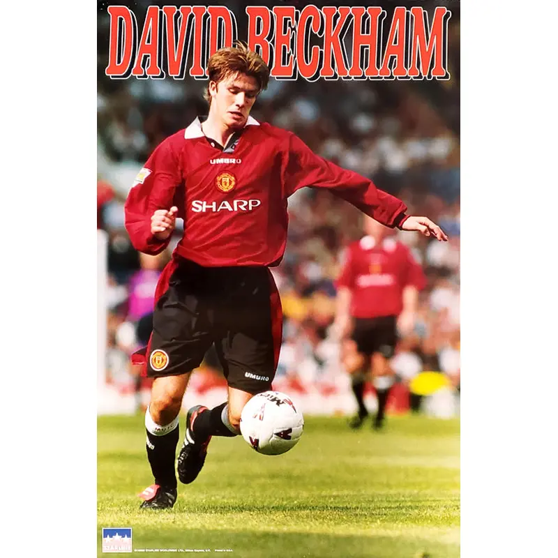 David Beckham "Action" Manchester United EPL Football Soccer Poster - Starline 1996