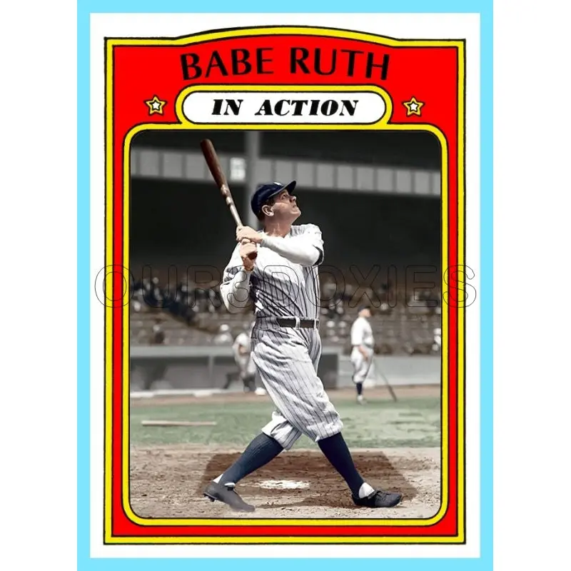 Babe Ruth In Action 1972 Topps Custom Card - 4764