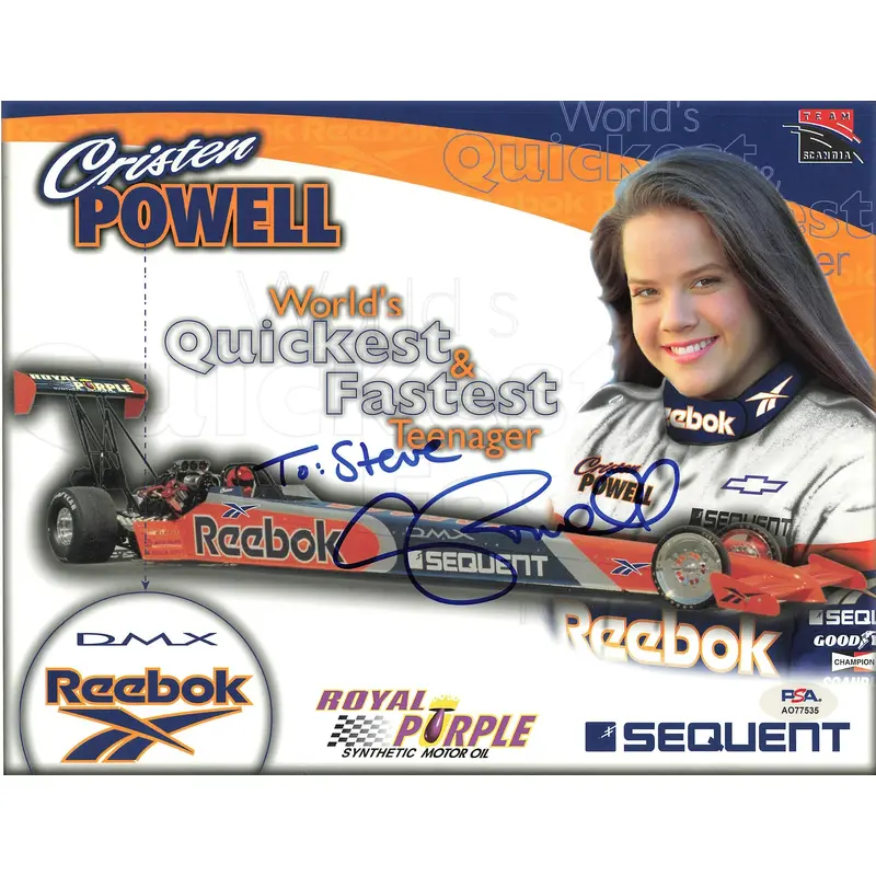 Cristen Powell signed 8 1/2 x 11 photo PSA Autographed NASCAR
