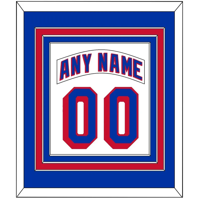 New York Nameplate & Number (Back) Combined - Road White (2004-2017) - Triple Mat 2