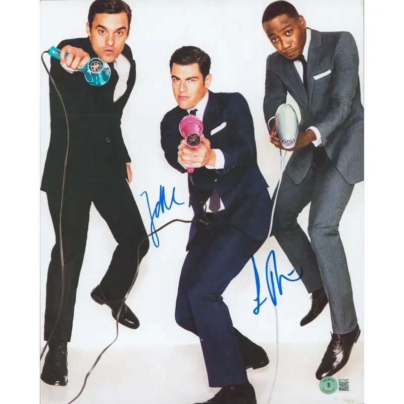 Lemorne Morris & Max Greenfield New Girl Signed 11x14 Photo BAS #BA75447