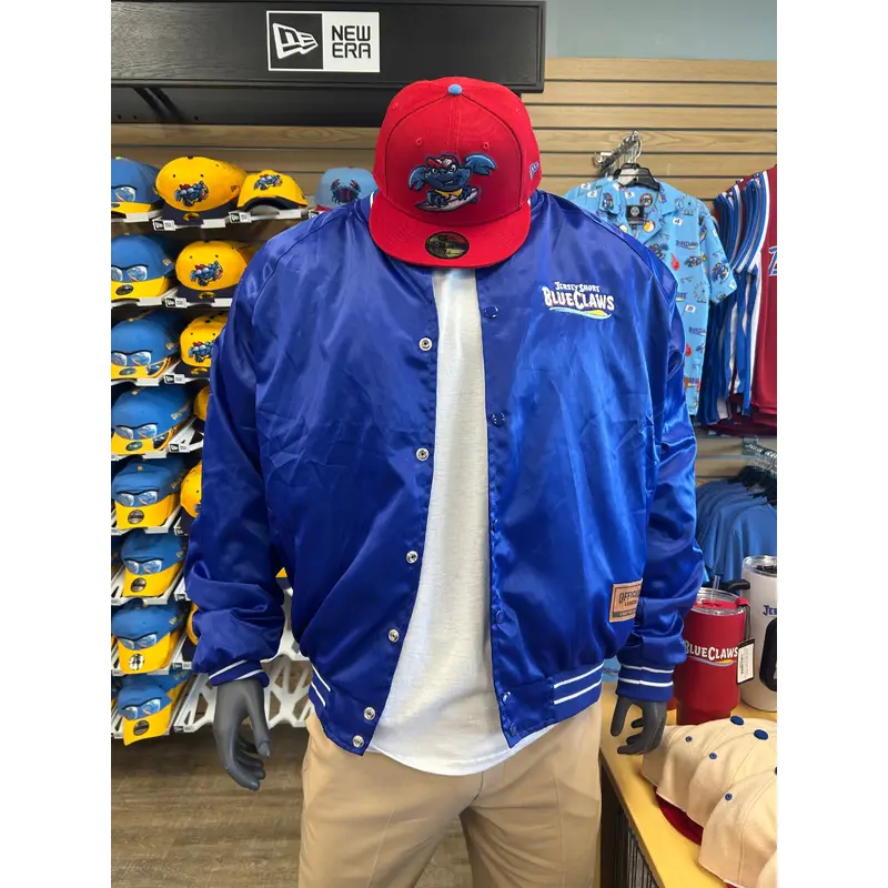 Jersey Shore BlueClaws Official League Primary Logo Satin Jacket