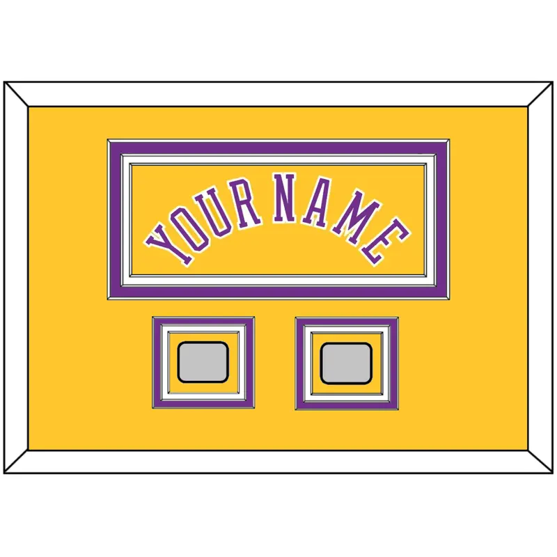 Los Angeles Name & 2 Champions Patches - Home Yellow (1978-1997) - Triple Mat 3