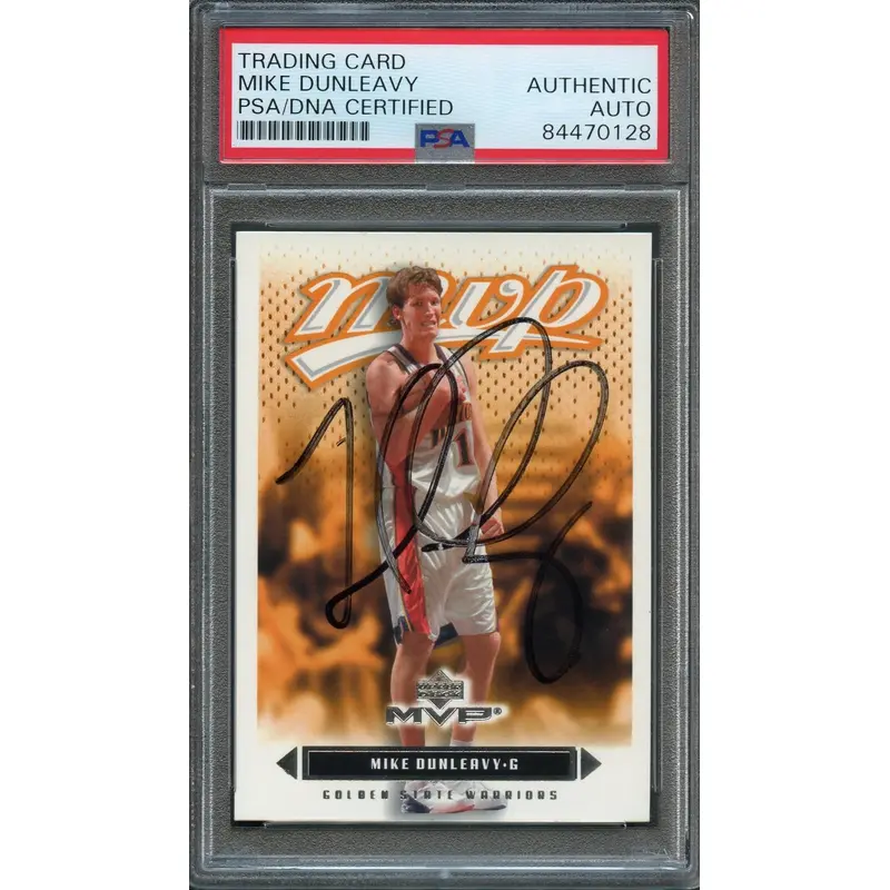 2003-04 Upper Deck MVP #49 Mike Dunleavy Signed Card AUTO PSA Warriors