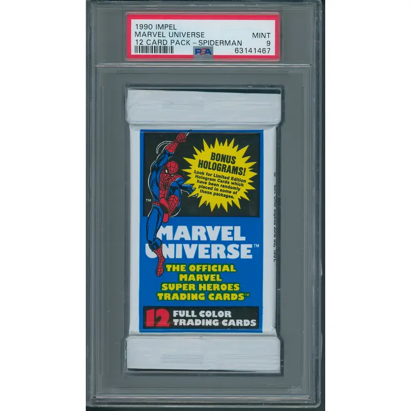 1990 Impel Marvel Universe Unopened Series 1 Pack Spiderman PSA 9