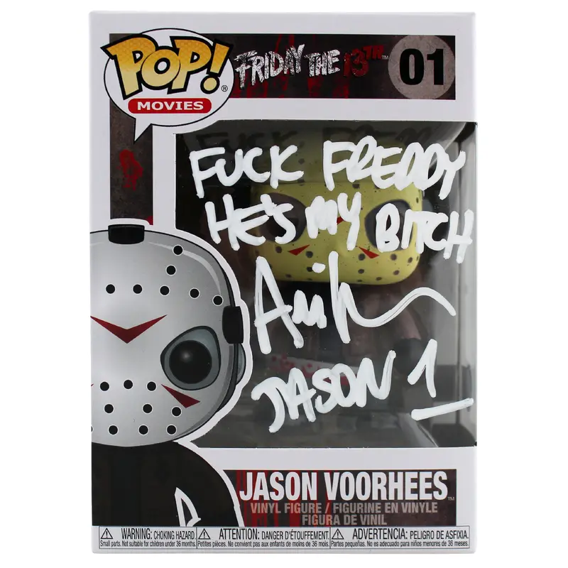 Ari Lehman F' Freddy He's My B**** Signed Funko Pop Vinyl Figure White Sig BAS