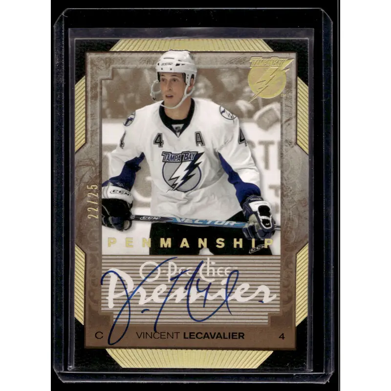 2007-08 O-Pee-Chee Premier - Penmanship Gold - Vincent Lecavalier #PP-VL /25