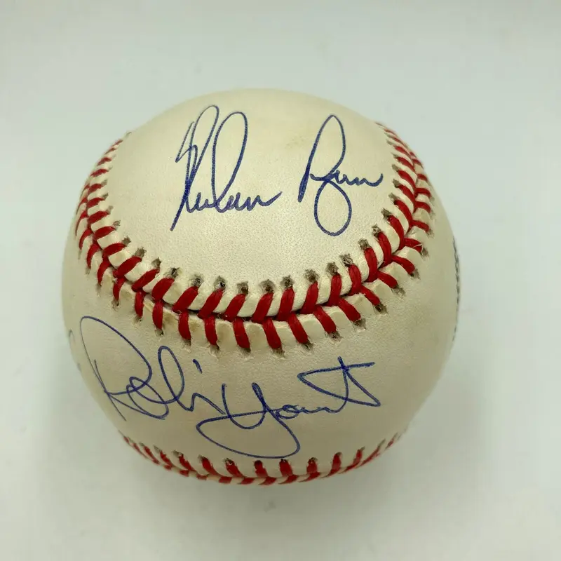 Nolan Ryan George Brett Robin Yount Hall Of Fame Induction Signed Baseball JSA