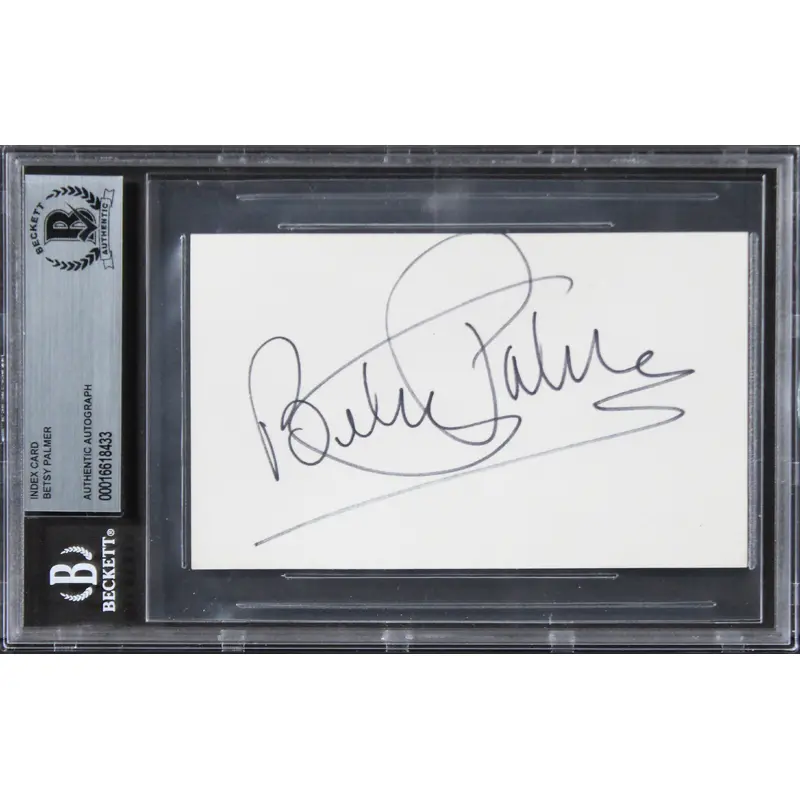 Betsy Palmer Friday The 13th Authentic Signed 3x5 Index Card BAS Slabbed