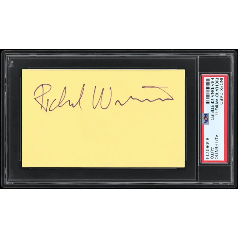 Richard Wright Pink Floyd Authentic Signed 3x5 Index Card PSA/DNA Slabbed