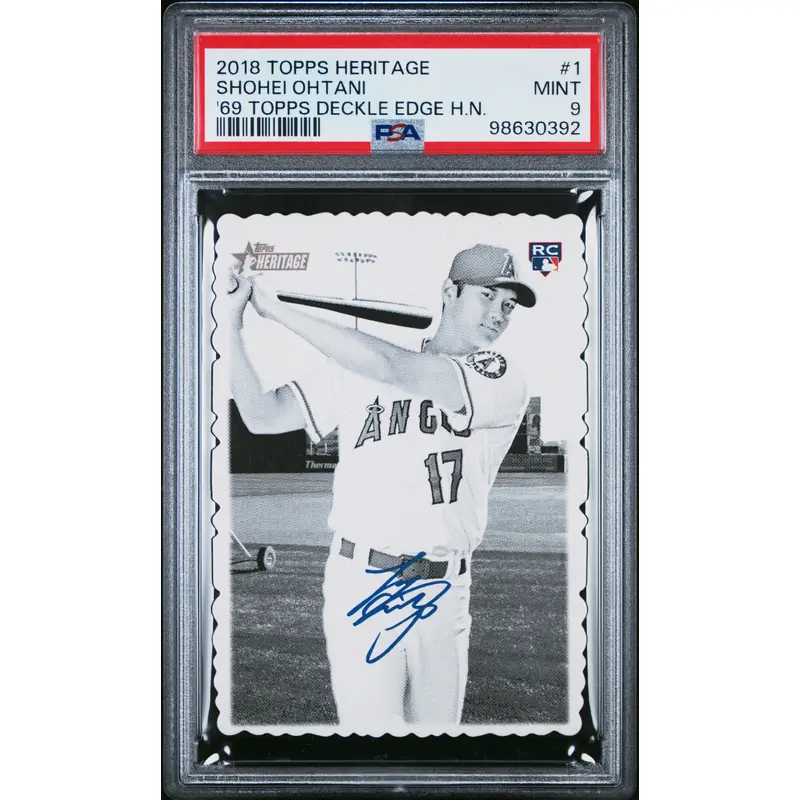 Shohei Ohtani 2018 Topps Heritage 1969 Deckle Edge PSA 9 Mint