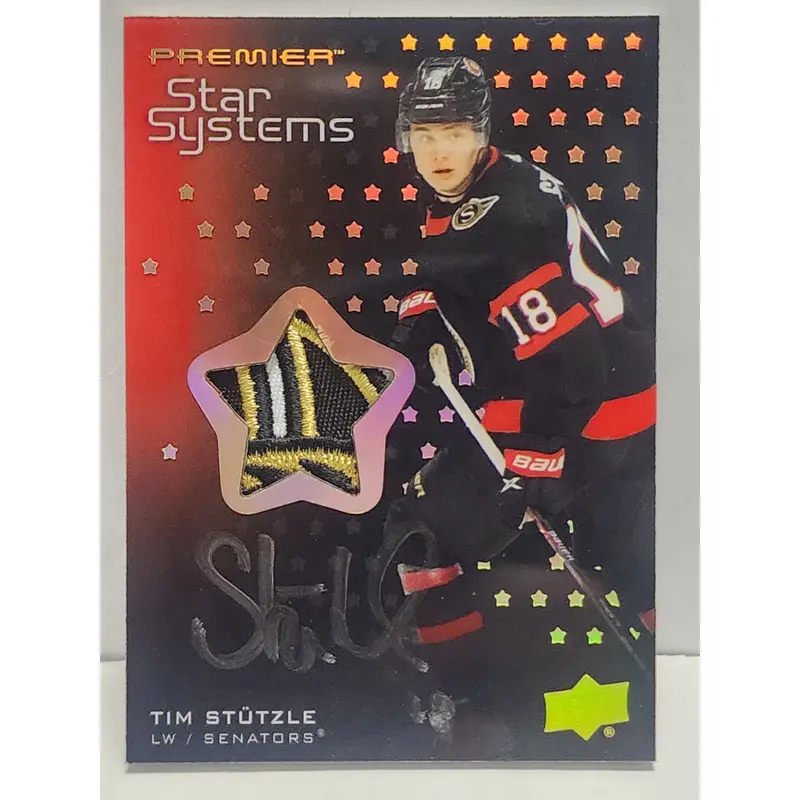 Tim Stutzle 2021 Upper Deck Premier Star Systems Patch Auto #3/15