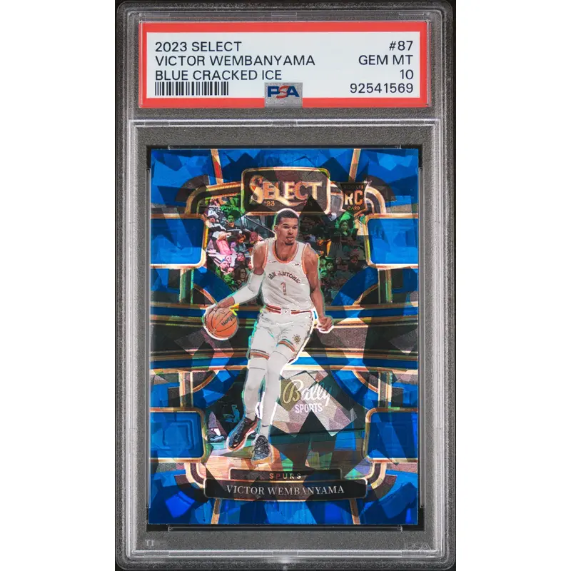 Victor Wembanyama 2023 Select #87 Blue Cracked Ice PSA 10 Gem Mint 1569