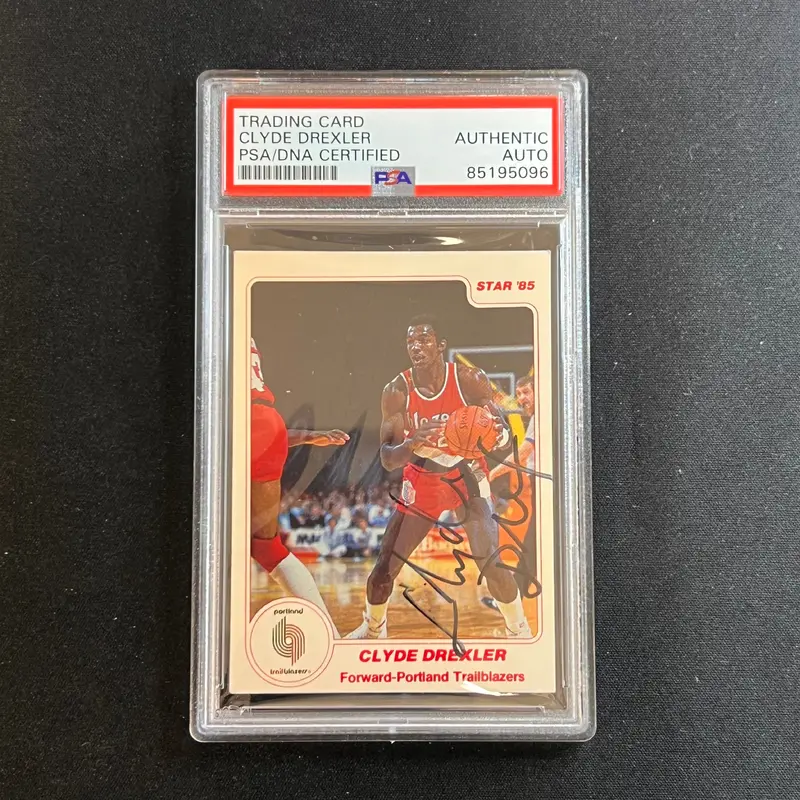 1984-85 NBA Star '85 #165 Clyde Drexler Signed Card AUTO PSA Slabbed Trail Blazers