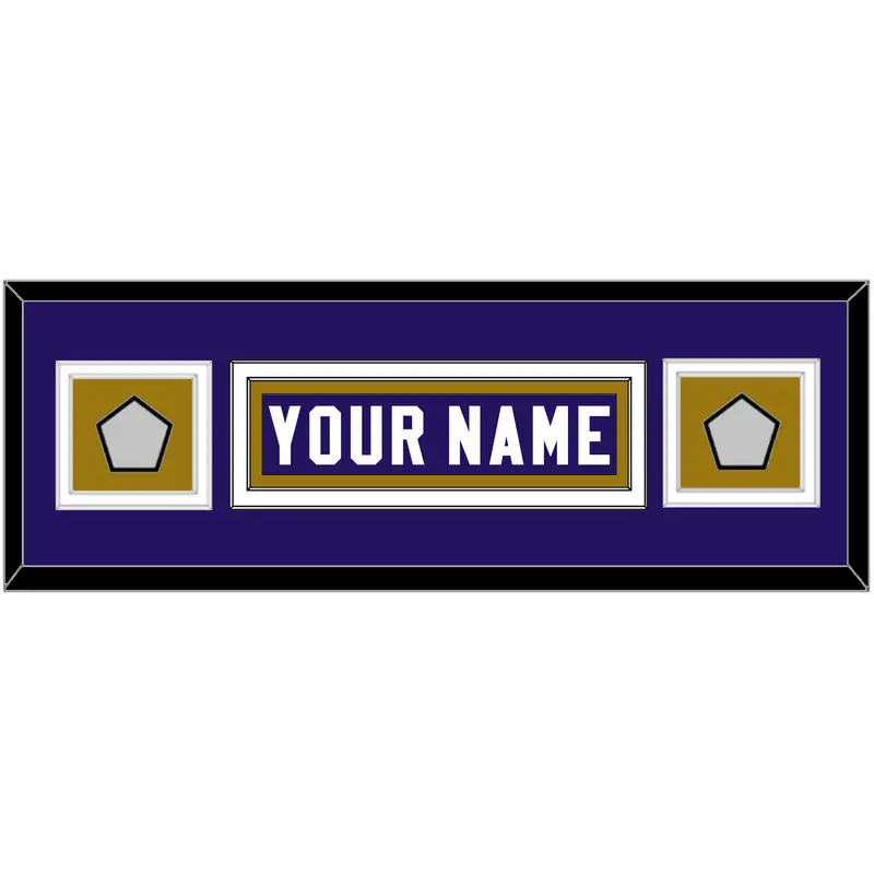Baltimore Nameplate & Super Bowl XXXV & XLVII Jersey Patches - Home Purple - Double Mat 6
