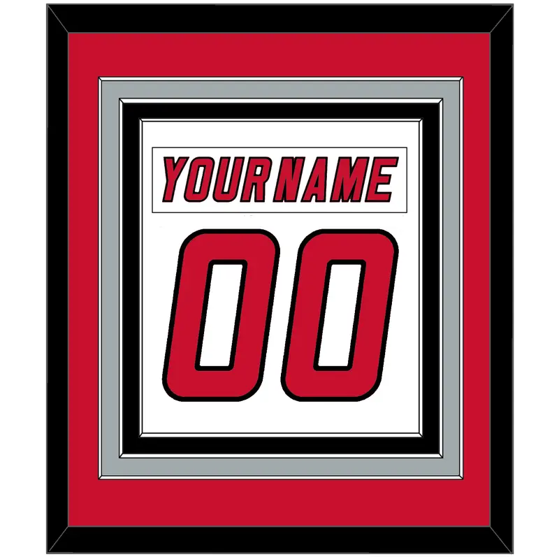 Carolina Nameplate & Number (Back) Combined - Road White (2007-2013) - Triple Mat 3