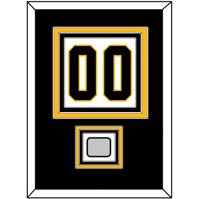 Pittsburgh Number (Back) & Stanley Cup Finals Patch - Road White - Triple Mat 2