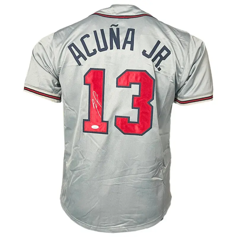 Ronald Acuna Jr. Autographed Atlanta Braves (Grey #13) Custom Jersey - JSA
