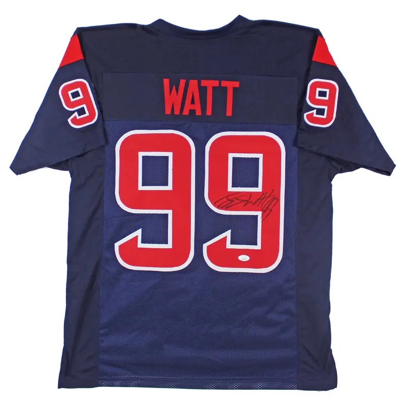 J.J. Watt Authentic Signed Navy Blue Color Rush Pro Style Jersey JSA Witness