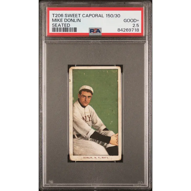 Mike Donlin 1909-11 T206 Sweet Caporal 150/30 Seated PSA 2.5 Good+