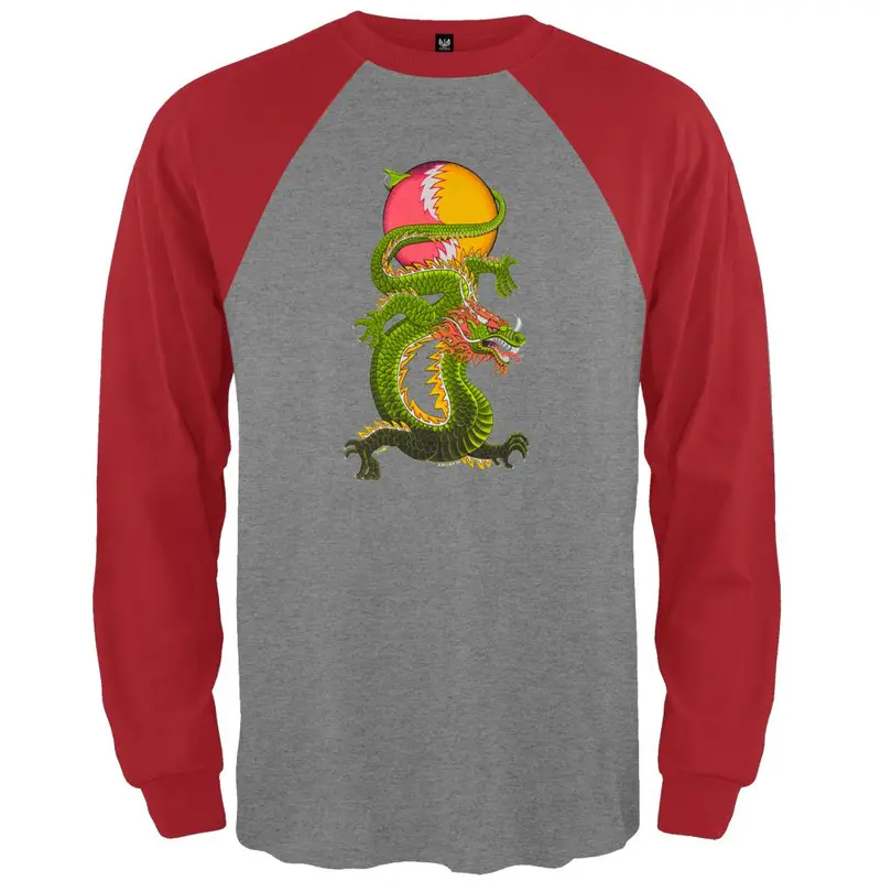 Grateful Dead - Lightning Bolt Dragon Grey Raglan