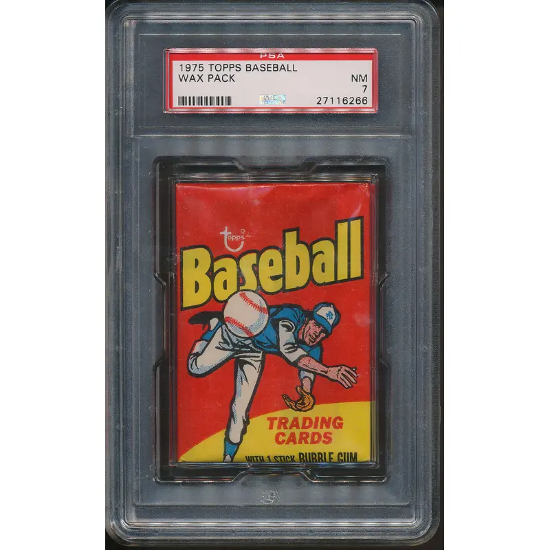 1975 Topps Baseball Unopened Wax Pack PSA 7