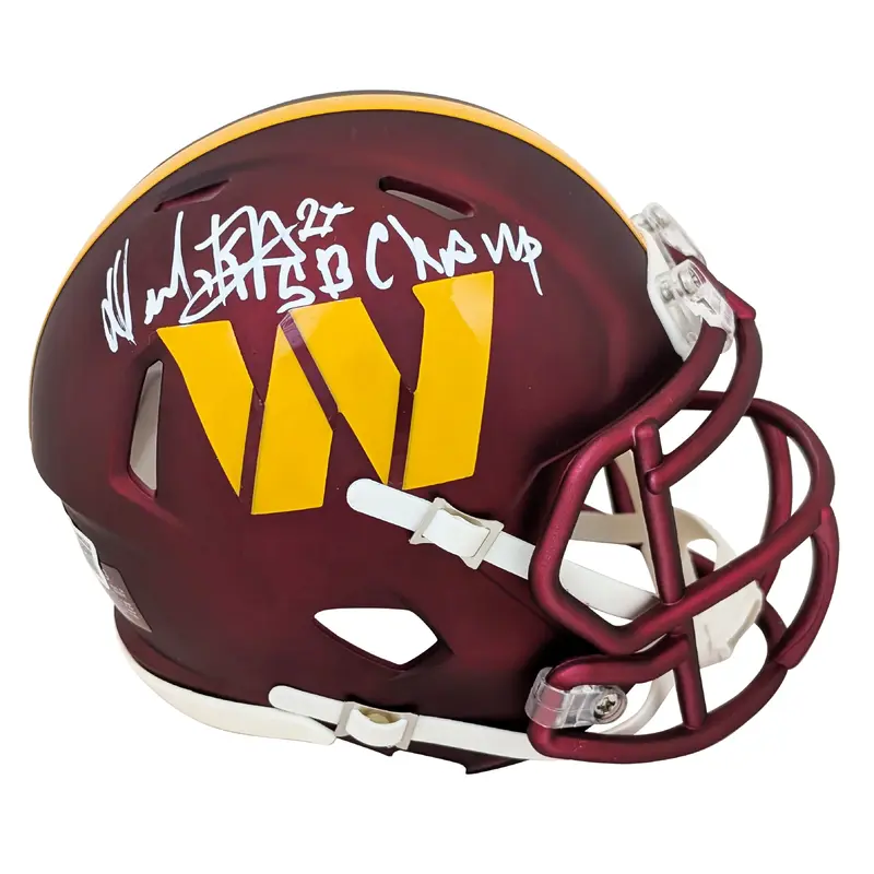 Commanders Dexter Manley "2x SB Champ" Signed Speed Mini Helmet BAS Witnessed