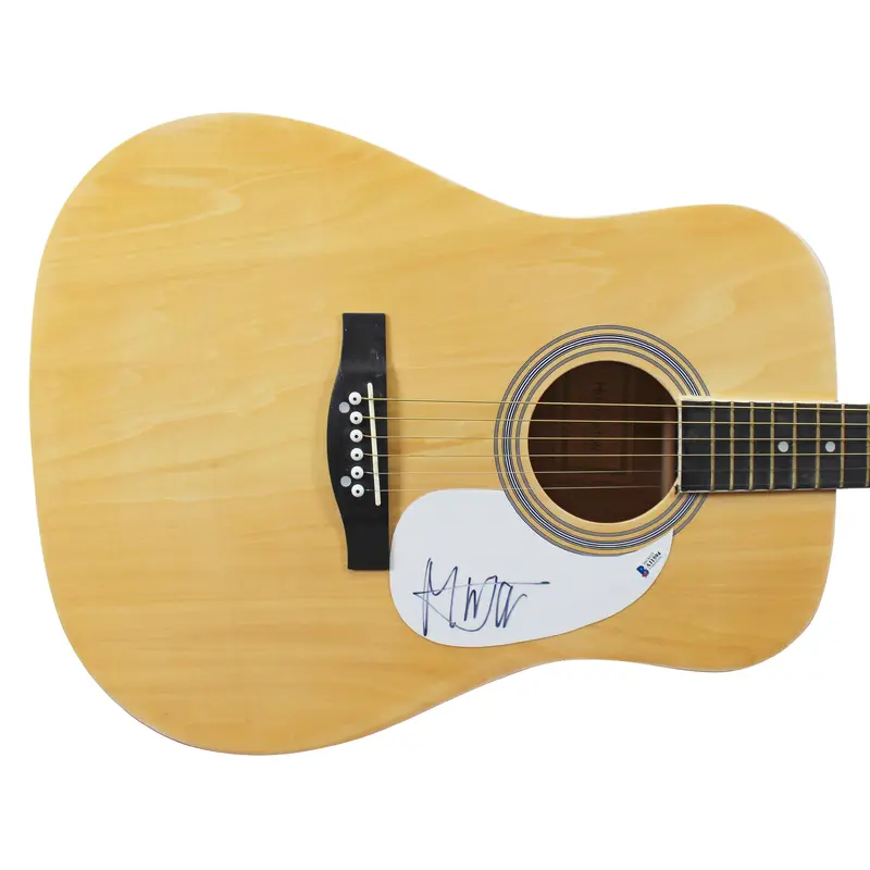 Mick Jagger Rolling Stones Authentic Signed Natural Acoustic Guitar BAS #A11594