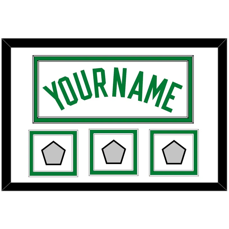 Boston Name & 3 Trophy Patches - Home White (1972-2018) - Double Mat 1
