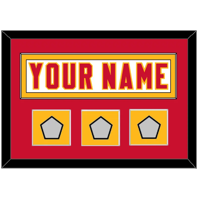 Kansas City Nameplate & 3X Super Bowl Champions Patches - Road White - Single Mat 2