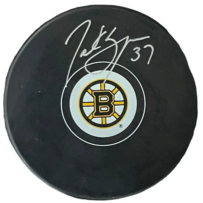 Patrice Bergeron Autographed Boston Bruins Hockey Puck - YSMS