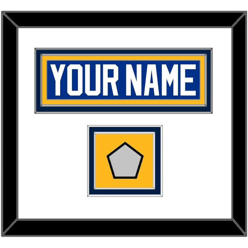 St. Louis Nameplate & Stanley Cup Champions Patch - Home Blue - Double Mat 1
