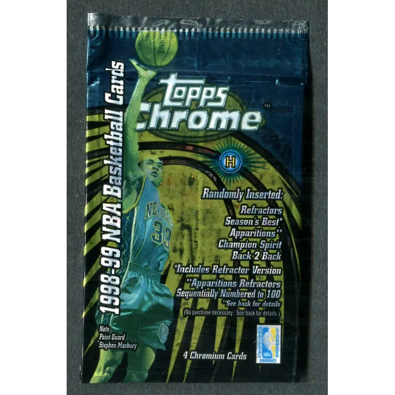 1998/99 Topps Chrome Basketball Unopened Pack (Hobby) (4)