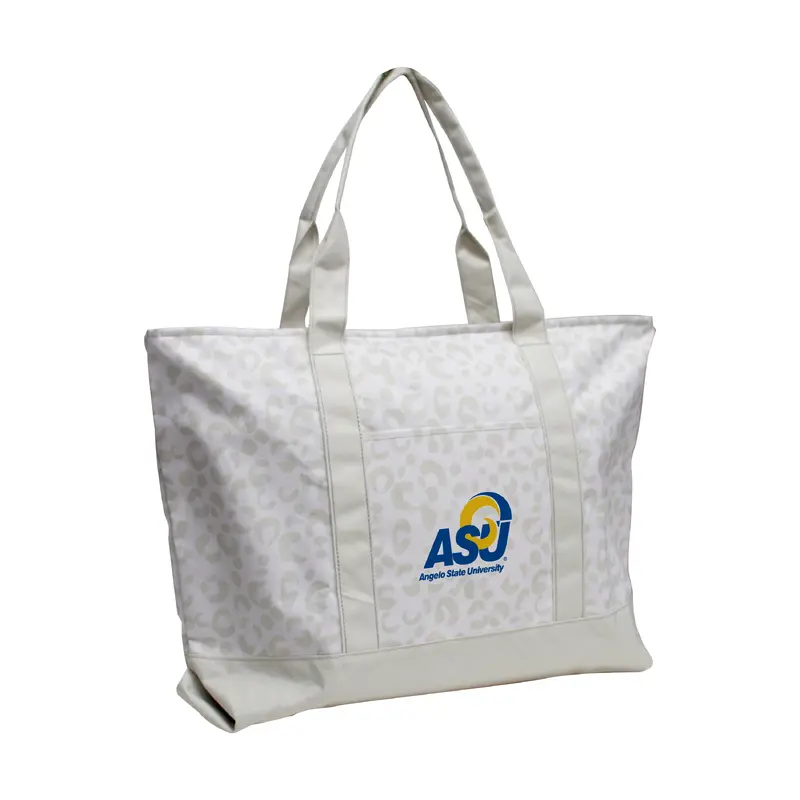 Angelo State Leopard Pattern Tote