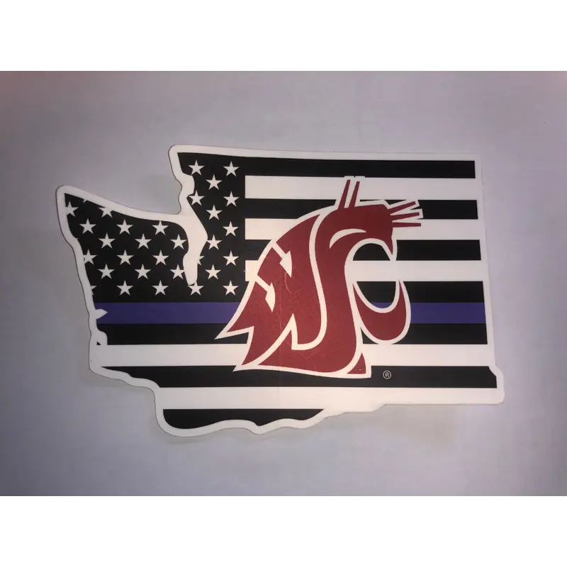 Police Flag WSU Cougars Washington State Decal
