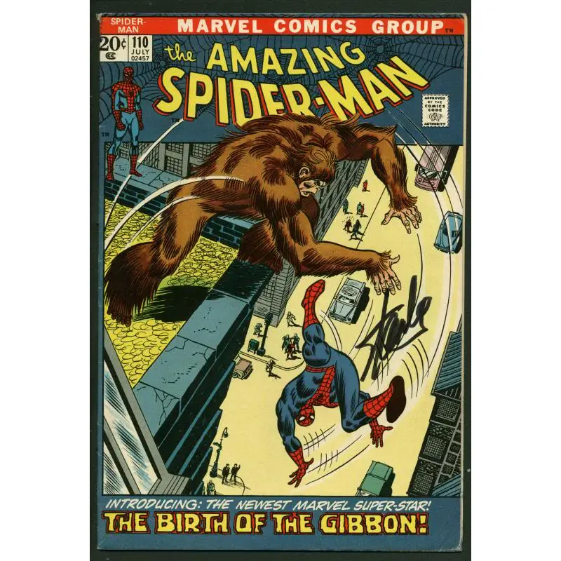 Stan Lee Signed Amazing Spider-Man #110 Comic Book The Gibbon PSA/DNA #W18723