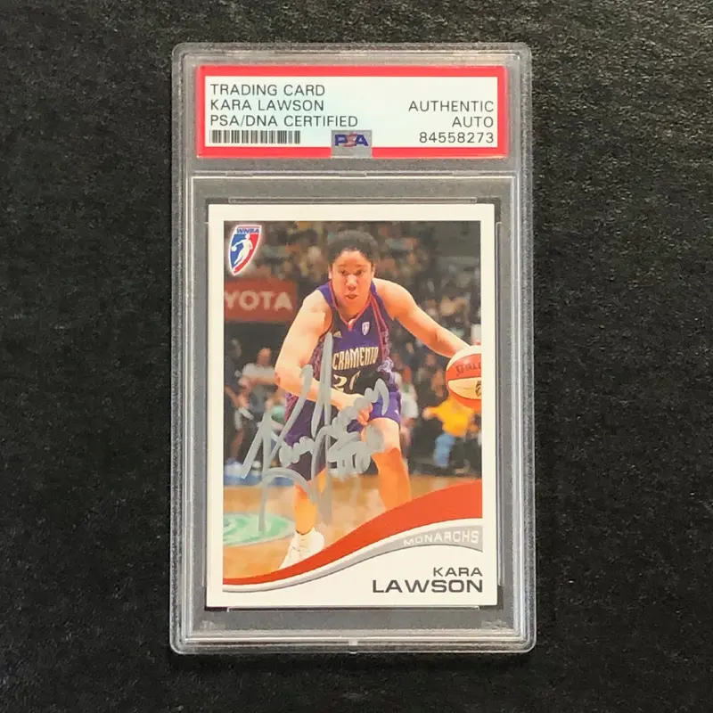 2007 WNBA #52 Kara Lawson Signed Card AUTO PSA/DNA Slabbed Monarchs