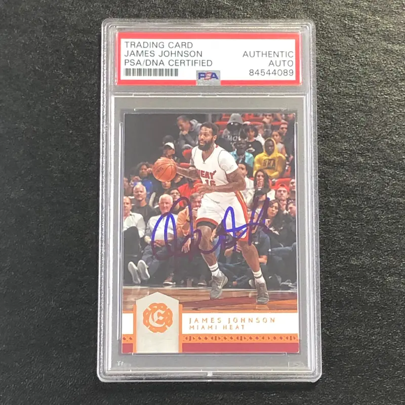 2016-17 Panini Excalibur #96 James Johnson Signed Card AUTO PSA/DNA Slabbed Heat