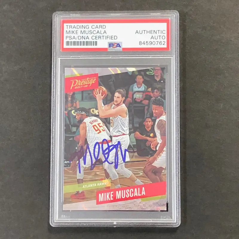 2017-18 Panini Prestige #40 Mike Muscala Signed Card AUTO PSA Slabbed Hawks