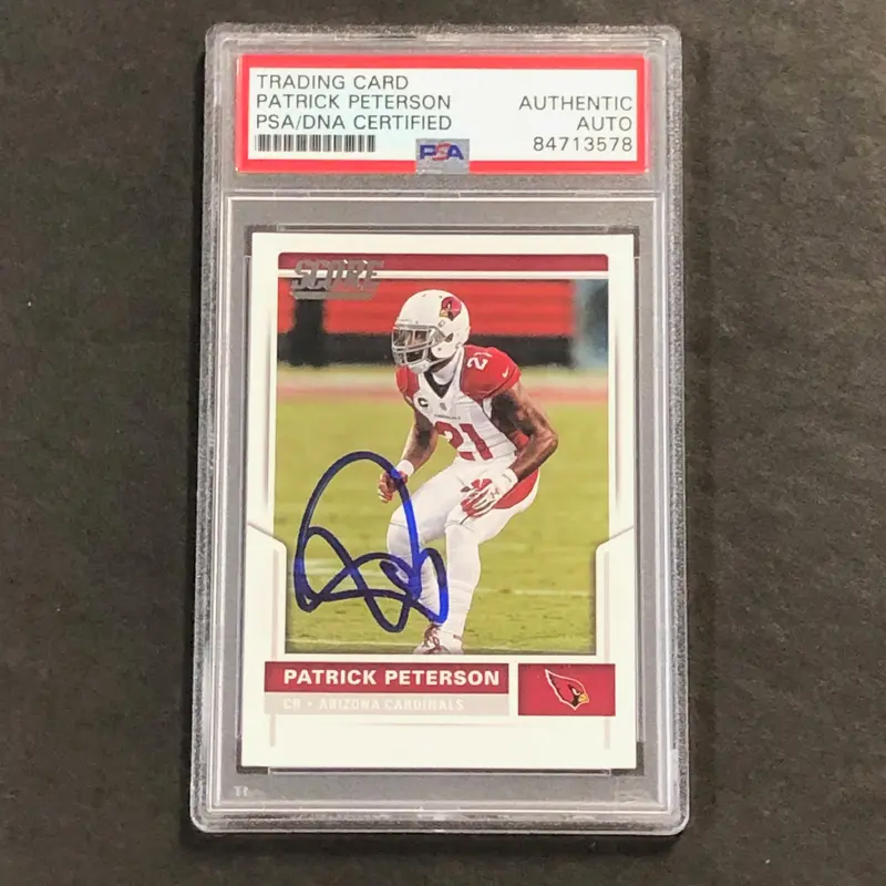 2017 Panini Score #213 Patrick Peterson Signed Card PSA Auto Slabbed Cardinals