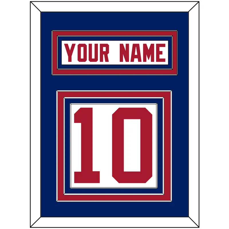 New York Nameplate & Number (Back) - Road White - Triple Mat 2