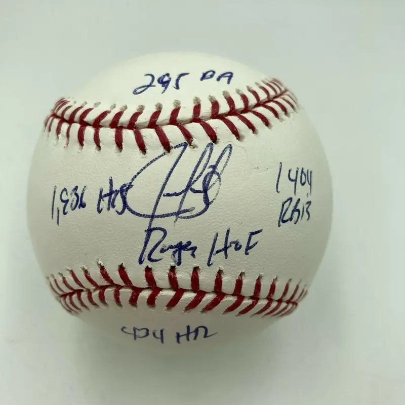 Juan Gonzalez Signed Heavily Inscribed STAT Baseball JSA COA