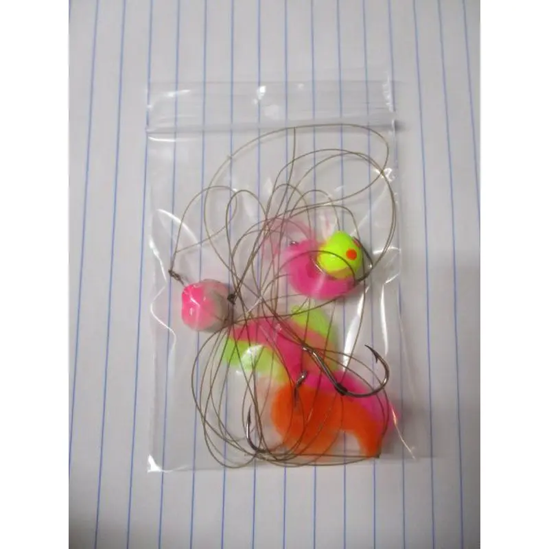 Used Fishing Hook Pack - 3 hooks, floater, and fishing line