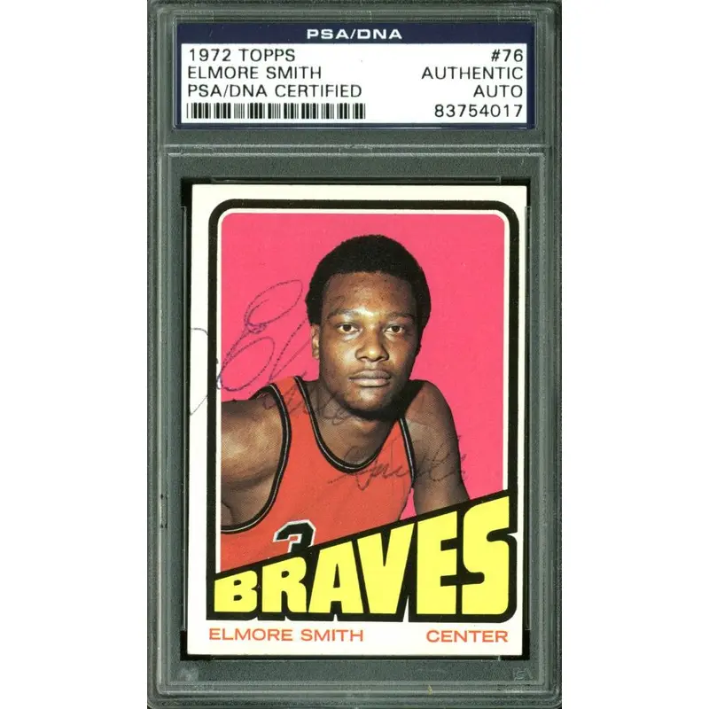 Braves Elmore Smith Authentic Signed Card 1972 Topps #76 PSA/DNA Slabbed