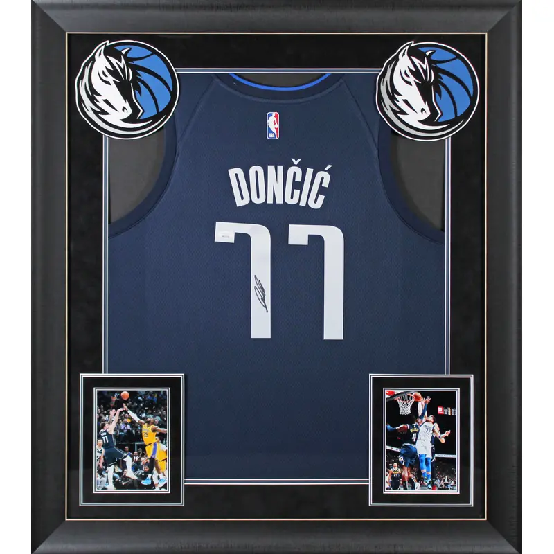 Mavericks Luka Doncic Authentic Signed Navy Blue Nike Framed Jersey JSA #BB55794