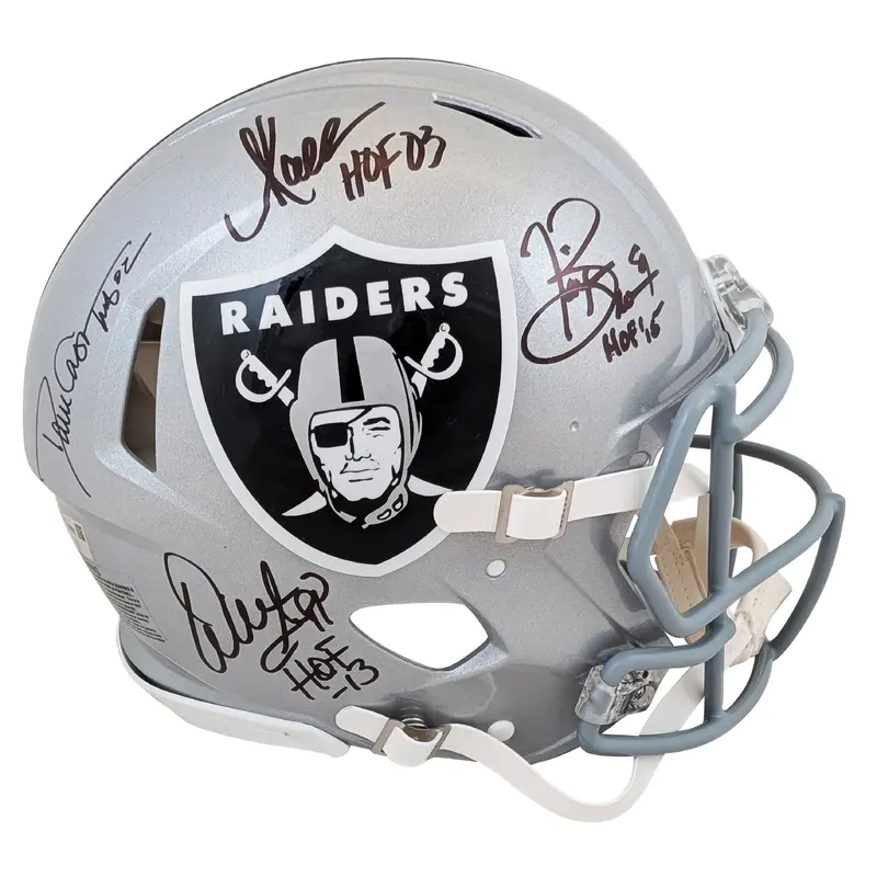 Raiders (4) Casper, Allen, Brown, Sapp Signed Full Size Speed Proline Helmet BAS