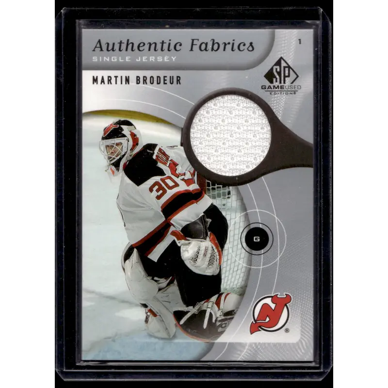 2005-06 Upper Deck SP Game Used Edition - Authentic Fabrics - Martin Brodeur #AF-BR