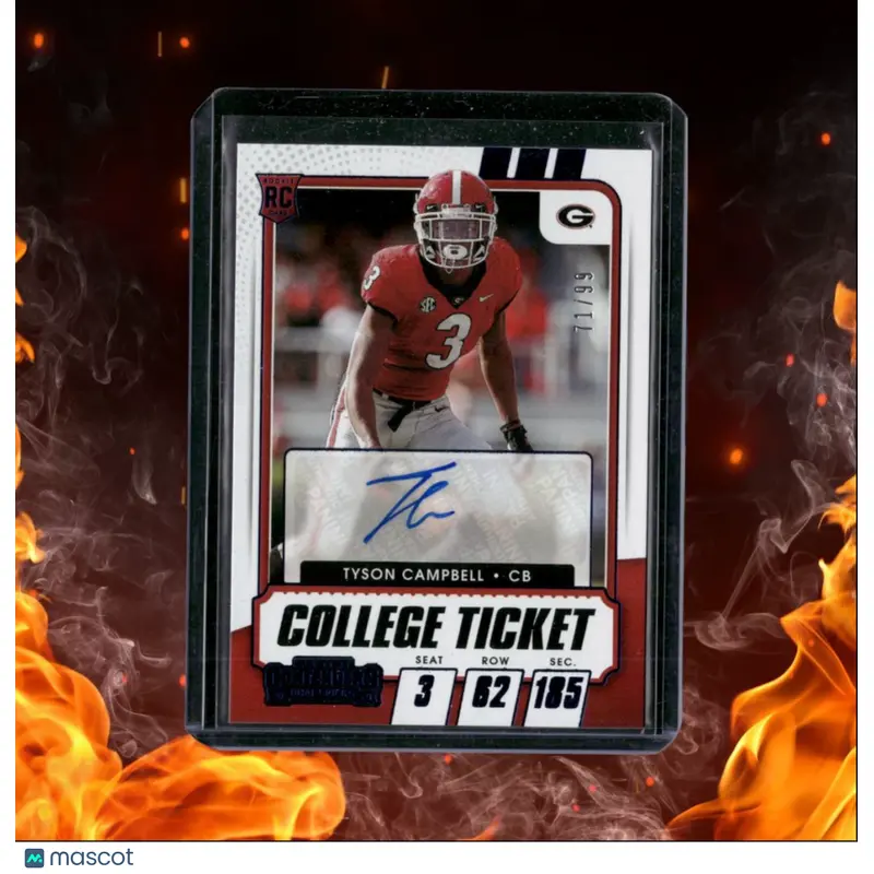 2021 Panini Contenders Draft Picks Tyson Campbell Campus Ticket Blue Rookie Auto