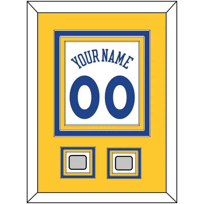 Golden State Name & Number With 2 Champions Patches - Home White (2010-2019) - Triple Mat 3